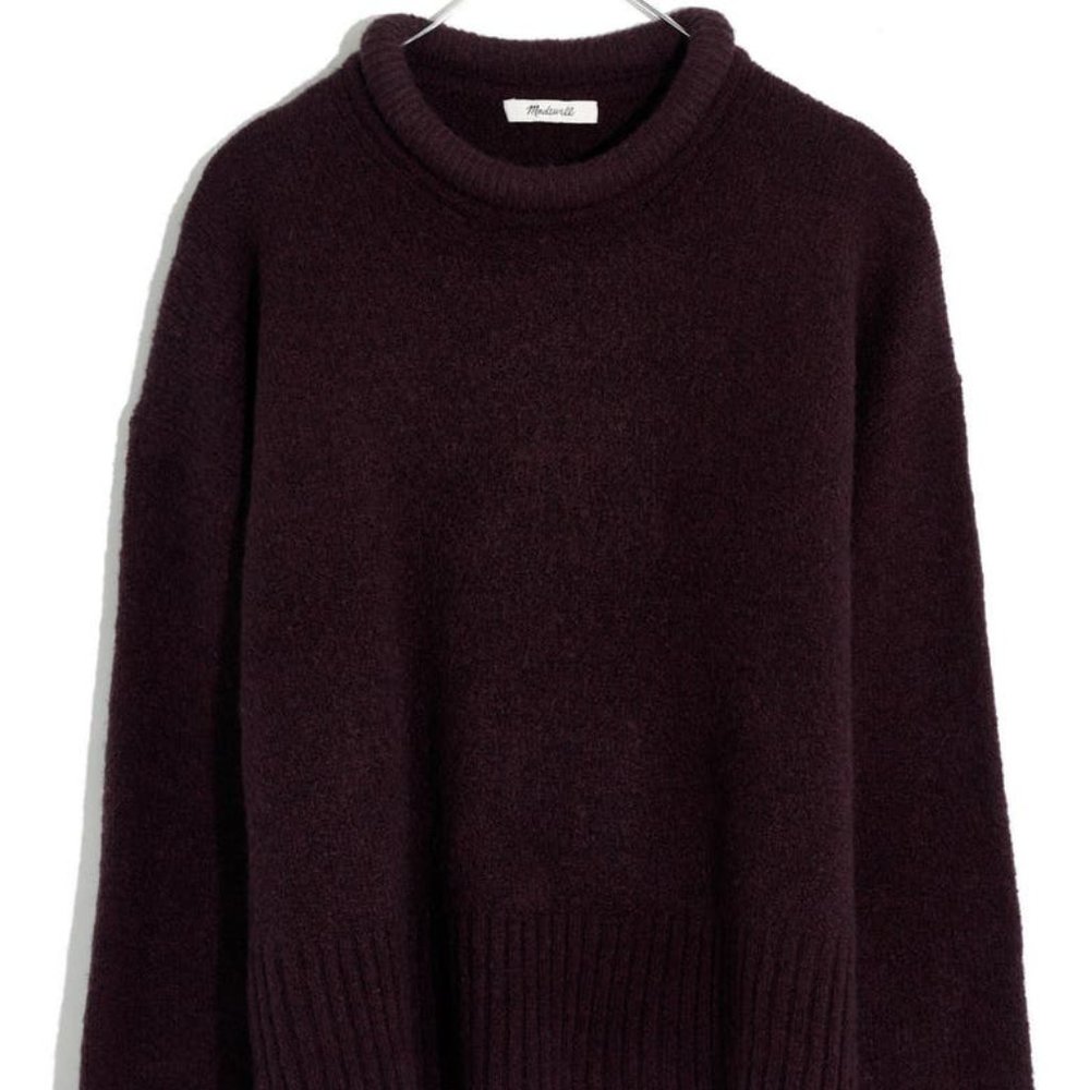 Madewell Rollneck Pullover Sweater - Heather Raisin - Size Small - NWT - Picture 5 of 11